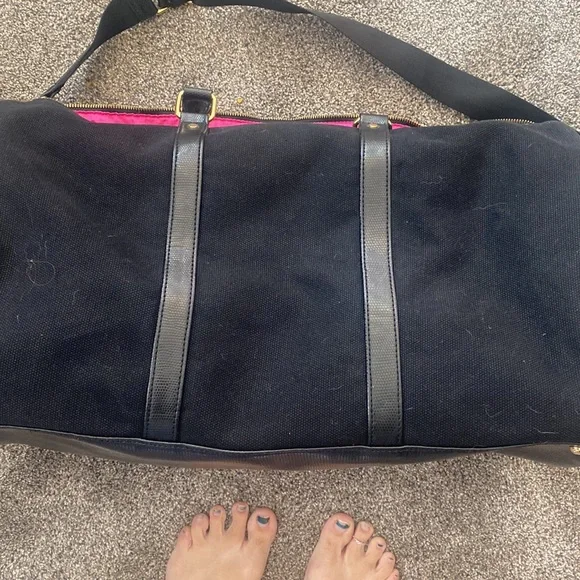 Victoria Secret Black Canvas Over Night Bag - Picture 5 of 9